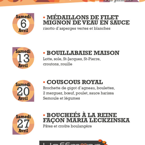 LES WEEK-END GOURMANDS – AVRIL